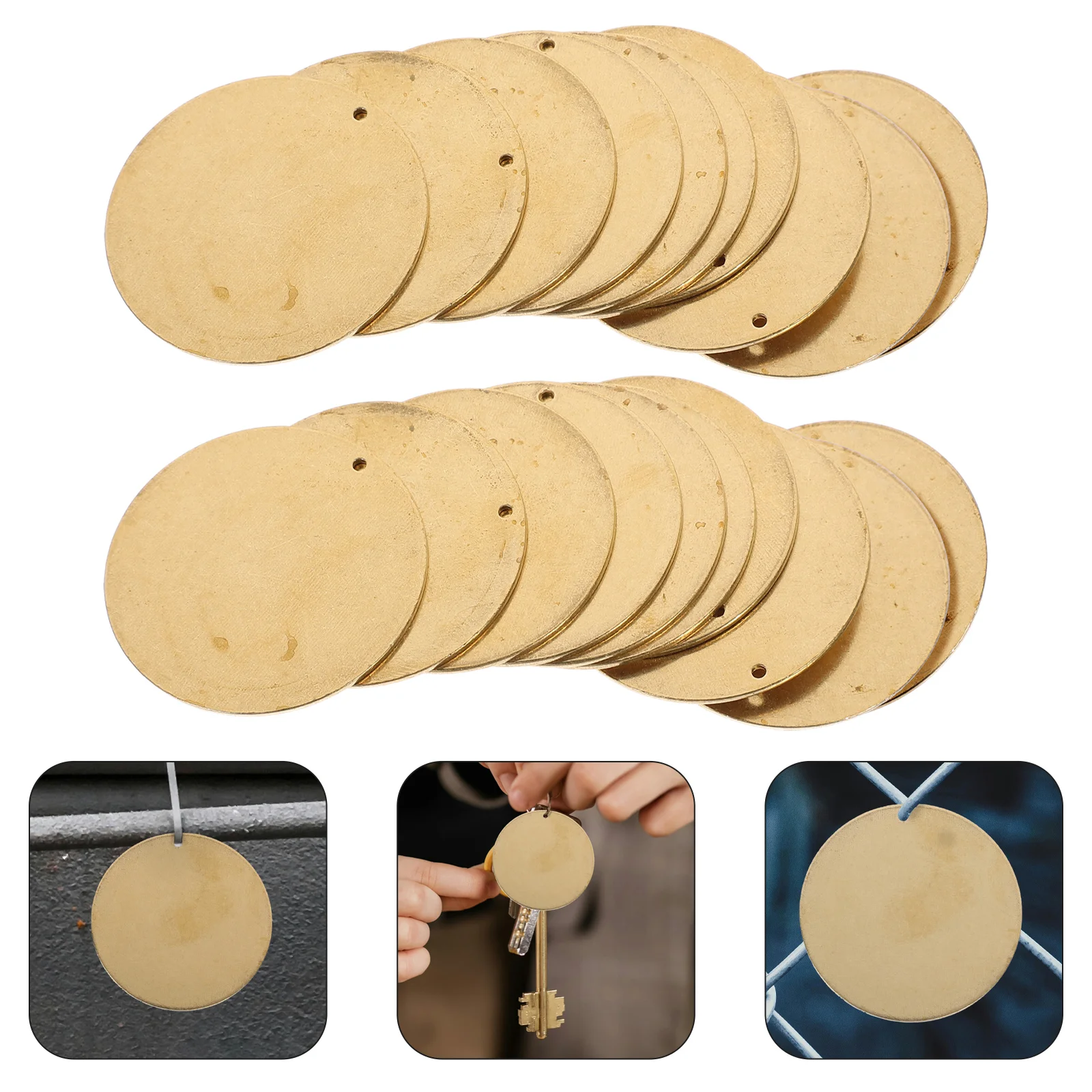 20 Pcs 밸브 라벨 밸브 태그 황동 키 라벨링 물 빈 스탬핑 공백 라운드 개
