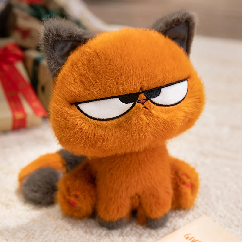 Kawaii Creative 25CM Novelty Orange Cat Plushie Soft Stuffed Doll Cartoon Stuffed Animals Toys Birthday Halloween Gifts