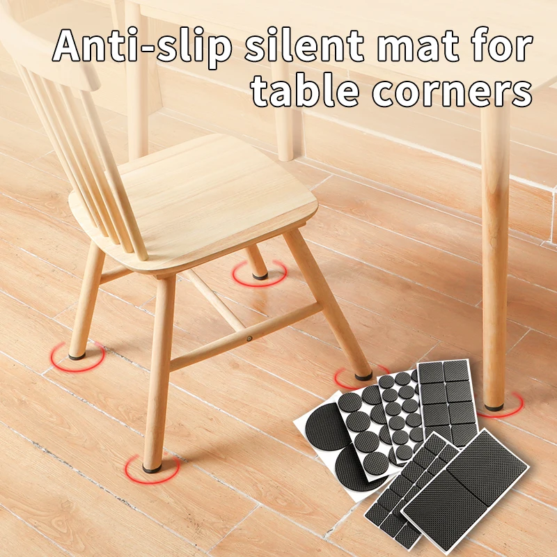 Table Chair Foot Protectors Leg Pads Furniture Sofa Floor Anti-Slip Scratch-Resistant Self-Adhesive Buffer Mute Wear-Resistant
