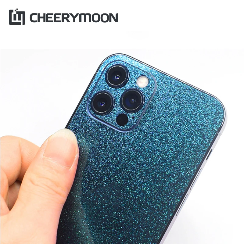 Shining Glitter Wrap Paste Back Film For iPhone 15 14 13 12 11 iPhone15 Pro Max Mini Plus Rear Stickers