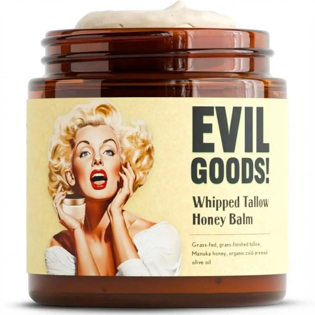 Balsam nawilżający z tłuszczu wołowego i miodu do skóry, twarzy, ust i ciała - bez zapachu