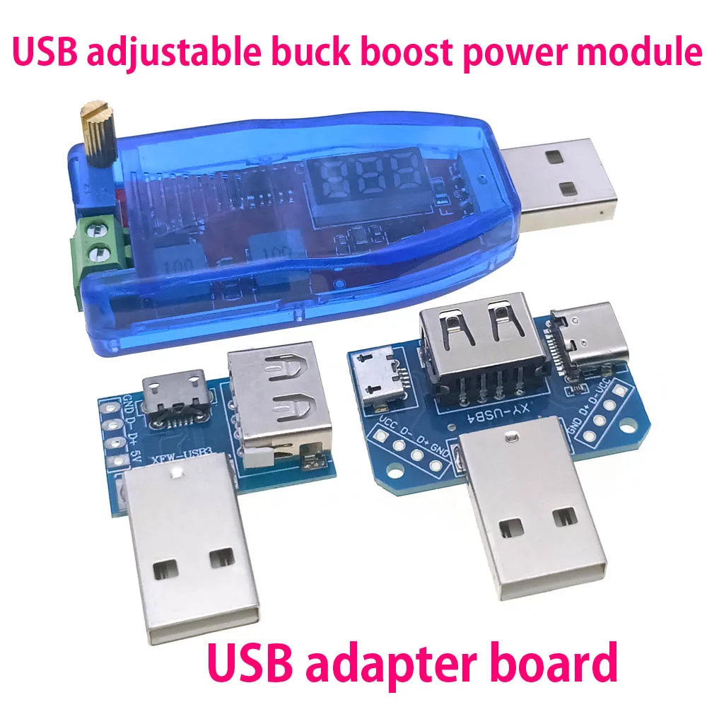 LED DC-DC 5V to DC 1-24V Adjustable Potentiometer USB Step Up/Down Buck Boost Converter Power Supply Voltage Regulator Module