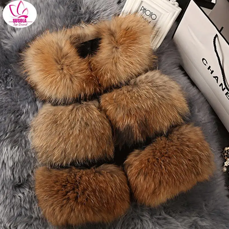 SUSOLA Autumn Winter Trend Women Faux Fur Vest Sleeveless Fur Vests Femme Waistcoat