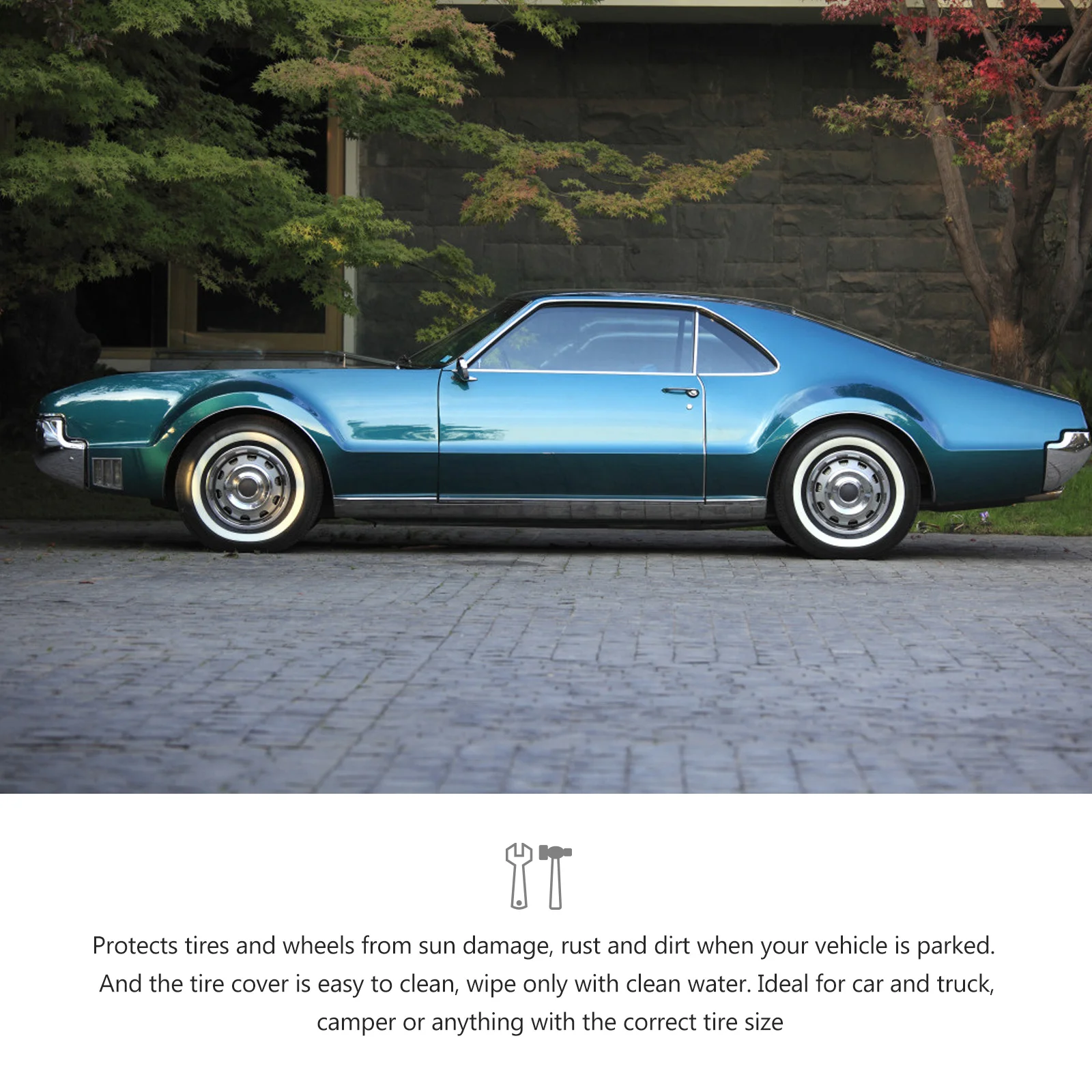Waterdichte Oxford Doek Bandenhoes Voor Auto Opvouwbare Lichtgewicht Uv-bestendige Wielbeschermer Vuilafstotende Autobandenhoes Voor