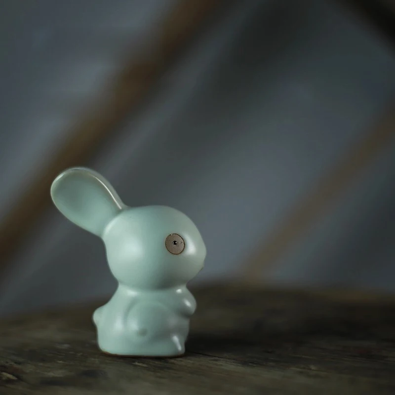 

Ruyao кролик, чай, украшение для домашнего животного, фигурка животного, милый керамический чай, играющий в дзен, Gongfu, чайные аксессуары, украшение для дома