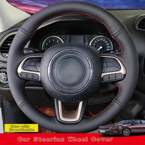 Anpassen von DIY Micro Faser Leder Lenkradabdeckung für 2017 von Jeep Compass 2018 2015 Renegado-2018 Fiat Toro 2017-2019 Typ 11 Hauptverkaufsabdeckung Lenkrad Renegade - №8