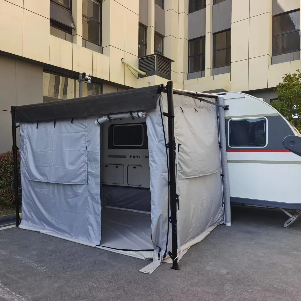 M02 12-20FT RV Outdoor Caravan Roll Out RV Awning Shade Screen Room Camper Room For Trailer Caravan Motorhome