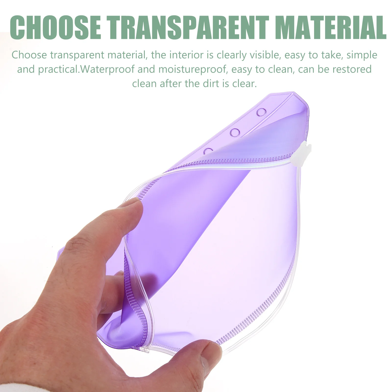 12 Pcs Zipper Bag Binder Pockets PVC Pouch Blinder Folders Loose-leaf Document Filing Storage Cards Holder