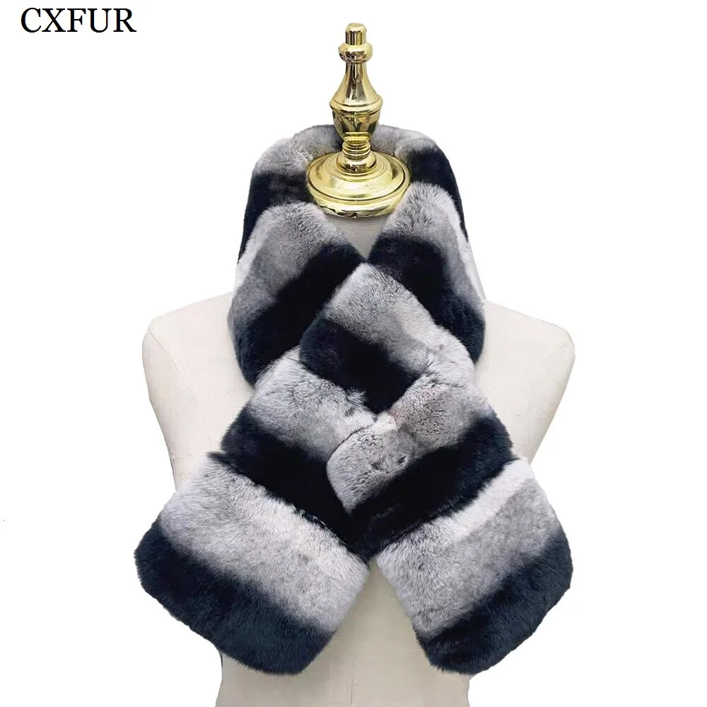 

CX-S-225 New Arrival Women Neck Warm Gorgeous Real Rex Rabbit Fur Scarf
