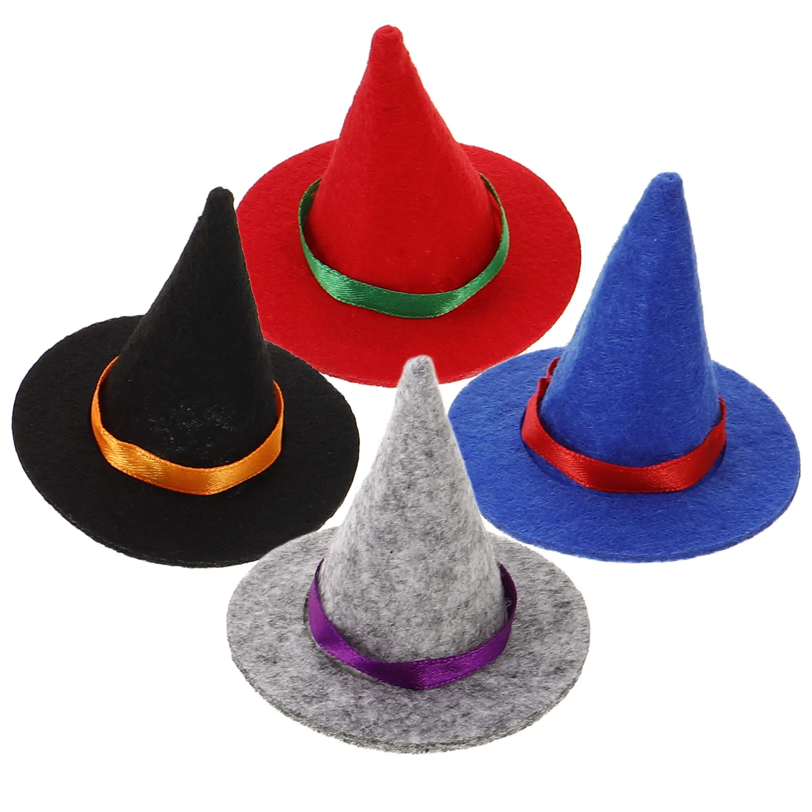 

4Pcs Hats Hat Hair Clip Mini Halloween Witch Hats for Girls Costume Party Halloween Hat Decor Accessories