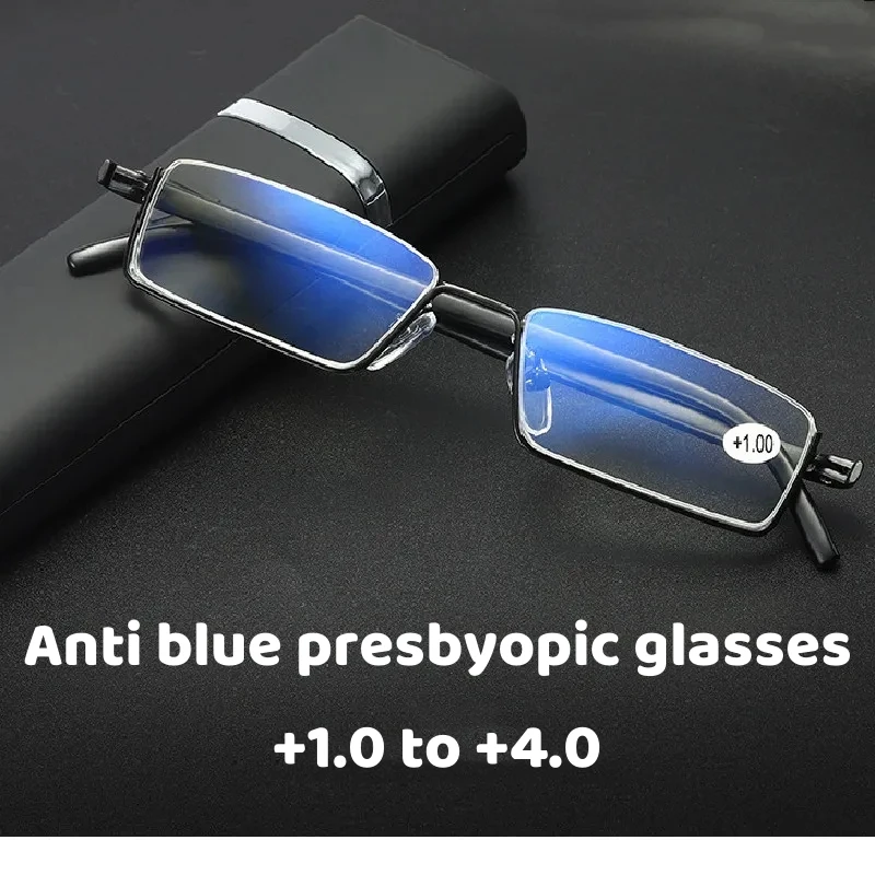 

2023 New Fashion Half Frame Presbyopia Glasse Blue Light Presbyopia Glasses for Men and Women Portable Fashion with Box