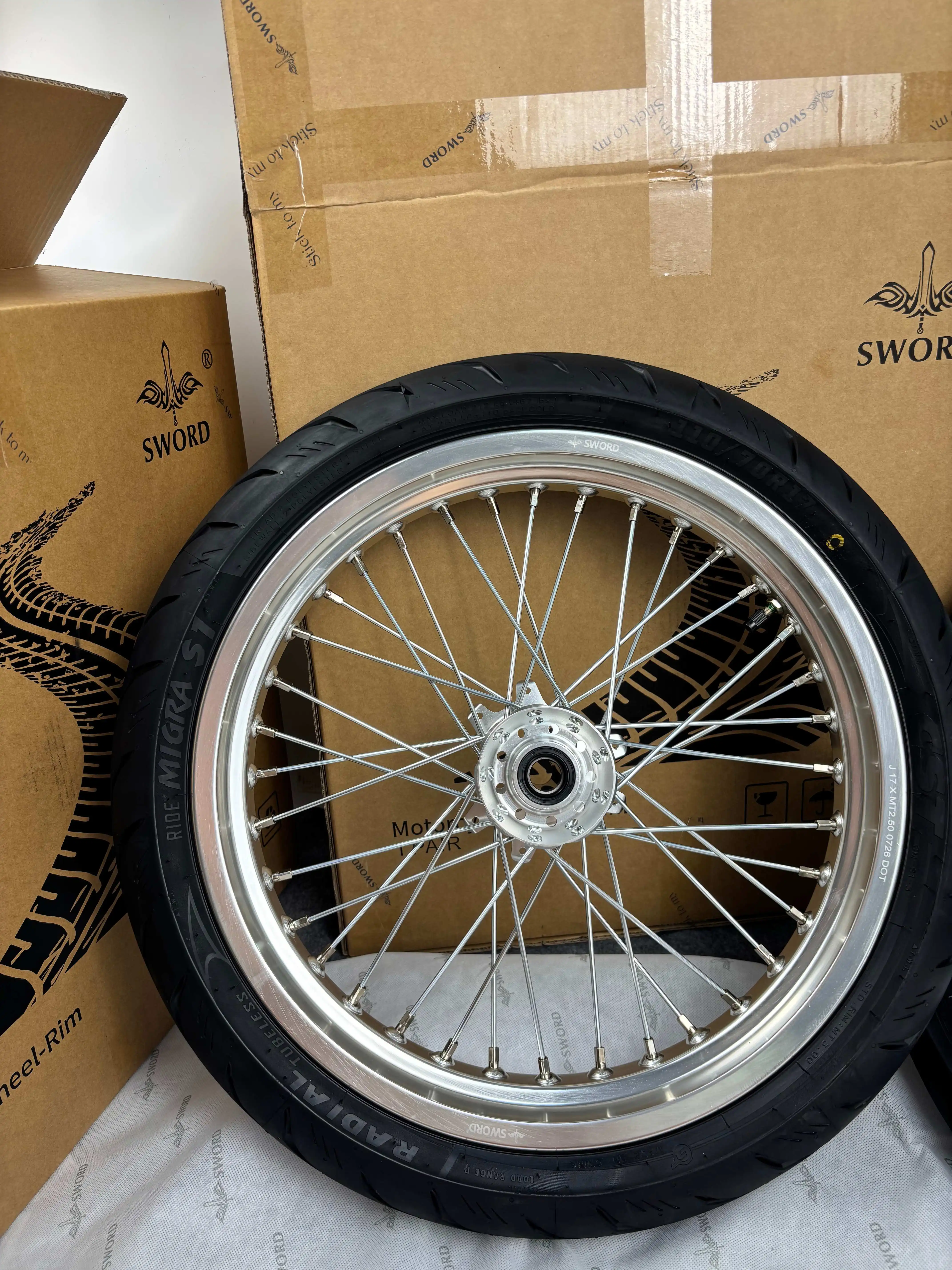 High Quality 17 Inch Spoke Wheel & Tire Supermoto Street Road Kit For Surron Ultra Bee Electric Dirt Bike