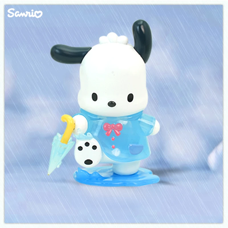 Sanrio Characters Rainy Day Series Table Ornaments My Melody Kuromi Pompompurin Pochacco Cute Figure Blind Box Toy Gifts