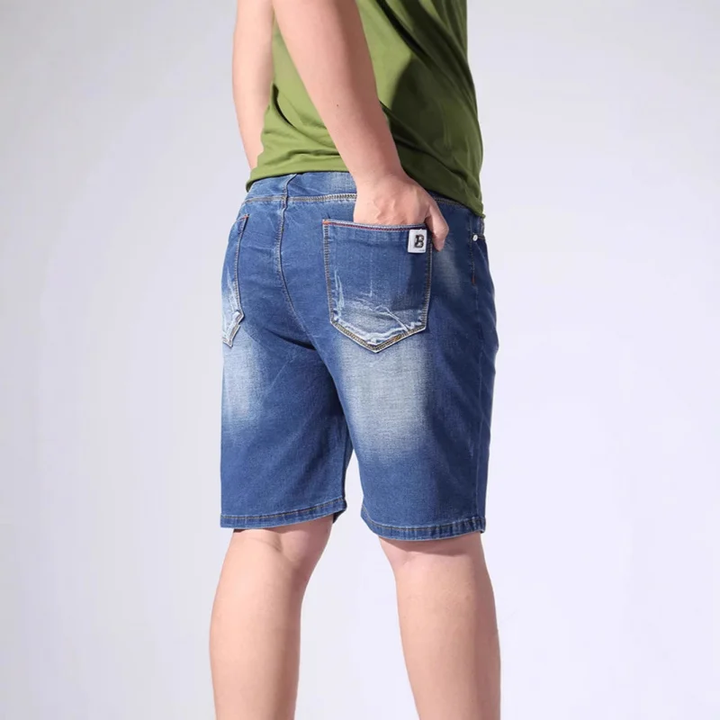 Pantaloncini estivi in vita elastica da uomo, pantaloncini a cinque punte, taglie forti, alta elasticità, grandi, stile sottile grandi e Ta