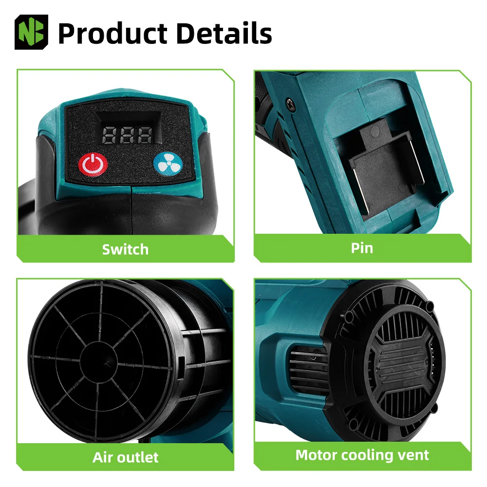 NEWBENY 30000RPM ブラシレス電動送風機 80 メートル/秒 3 ギアコードレス雪葉クリーナーガーデン電動ツールマキタバッテリーピン