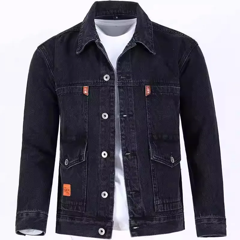 Men's Denim Jacket with Multiple Pockets for Welding Resistant to Heat And Dirt Wear-Resistant Casual Style Spring Autumn Wear