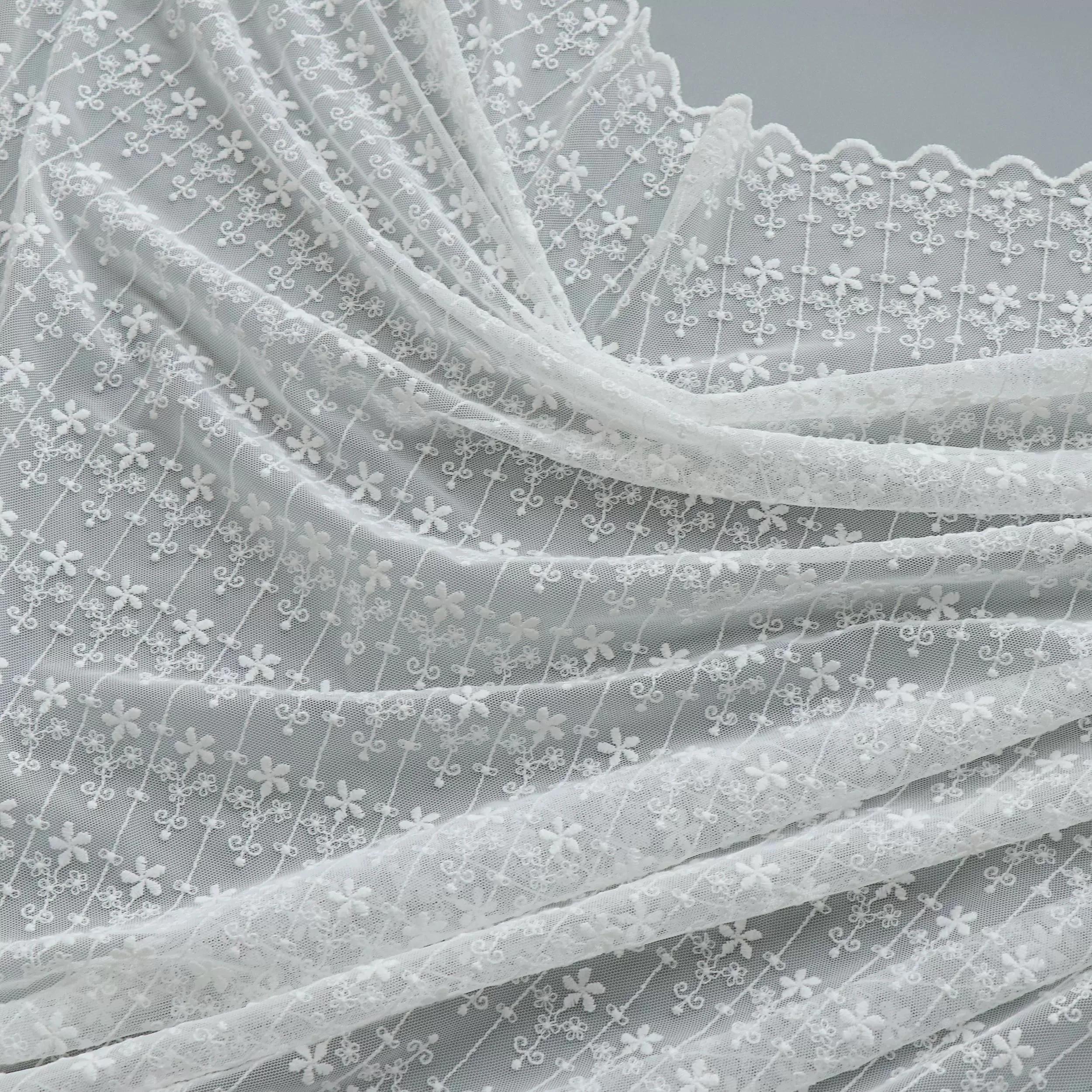 

1yard High quality fabric for sewing Vertical striped embroidery tissu Customized handmade DIY dresses and clothing fabric