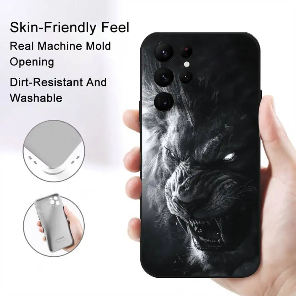 حافظة هاتف H-Hugu B-BOSS فاخرة لهاتف S Series S20 S21 S22 S23 S24 FE Plus Ultra غطاء ناعم للبشرة صديق للبشرة