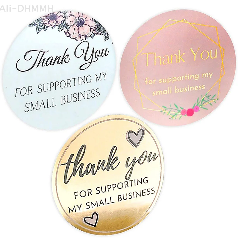 500pcs/roll Thank You Stickers Sealing Labels Adhesive Round Paper Baking Stick
