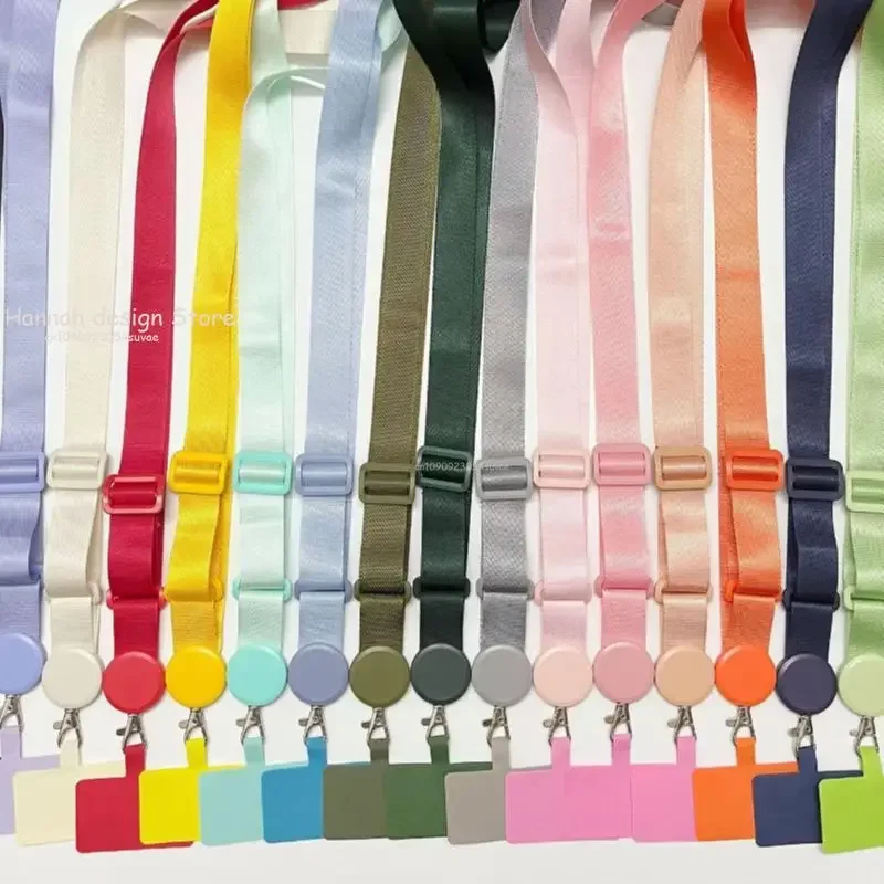 Long Crossbody Phone Lanyard Adjustable Neck Strap Wide Cloth Neckband Strap Rope Hanging Anti-Lost Phone Lanyard