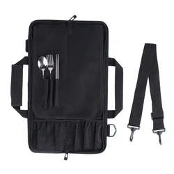 Portable Chef Knife Bag with Adjustable Straps Kitchen Cooking Chef Knife Carrying Storage Pockets Cooking Tools Accessories