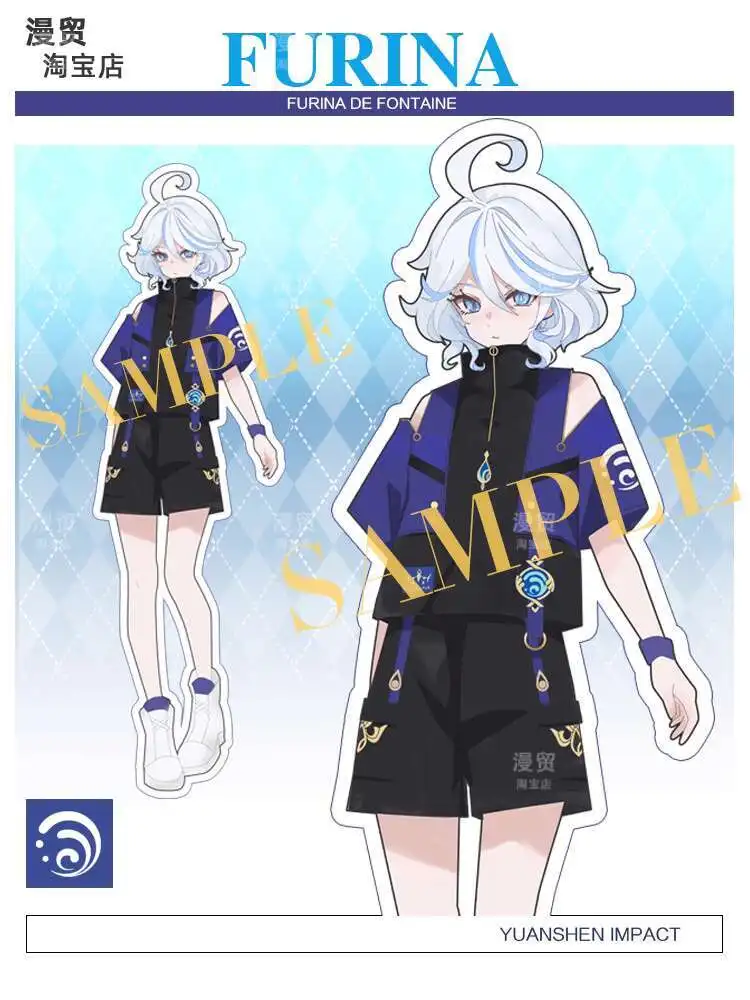 

New Furina De Fontaine Genshin Impact Derivative Clothing Summer Daily T-shirt Shorts Fiesta Carnival Halloween Cos Cosplay