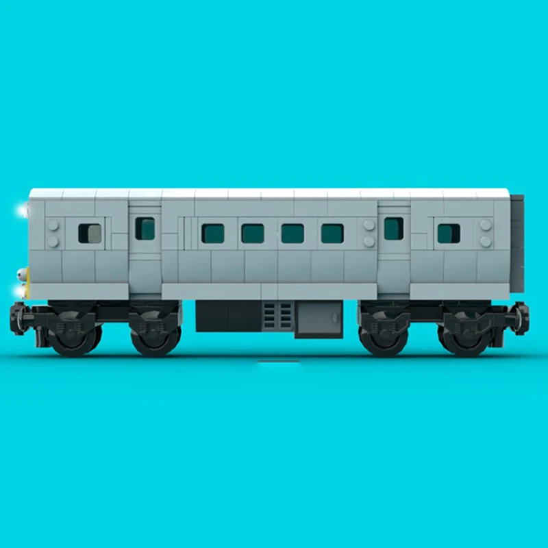 도시 자동차 모델 MOC 빌딩 블록 M7 전기 여객 열차 모듈형 기술 어린이 휴일 선물 조립 장난감 세트