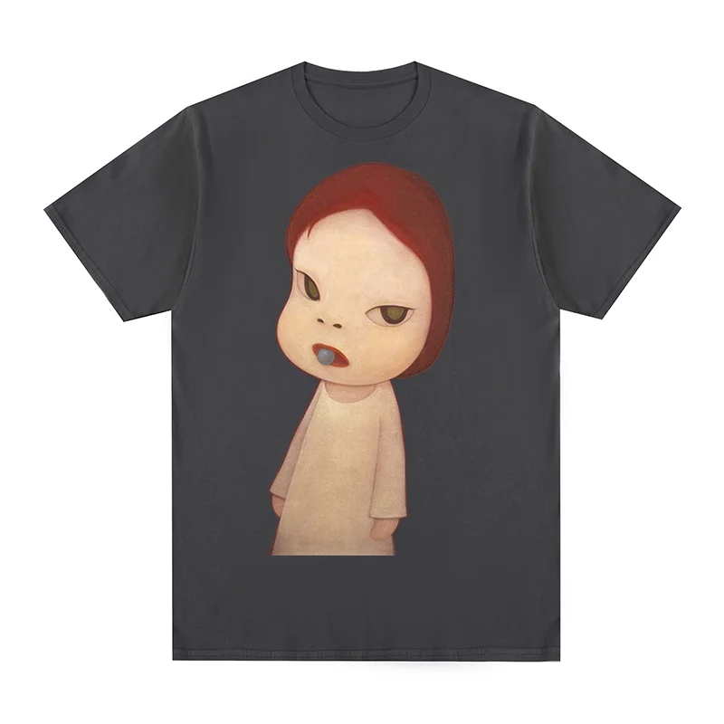 Yoshitomo Nara Blue Vintage T-shirt Kawaii Cute Anime Cartoon Retro Aesthetic Cotton Men T shirt New TEE TSHIRT Womens tops