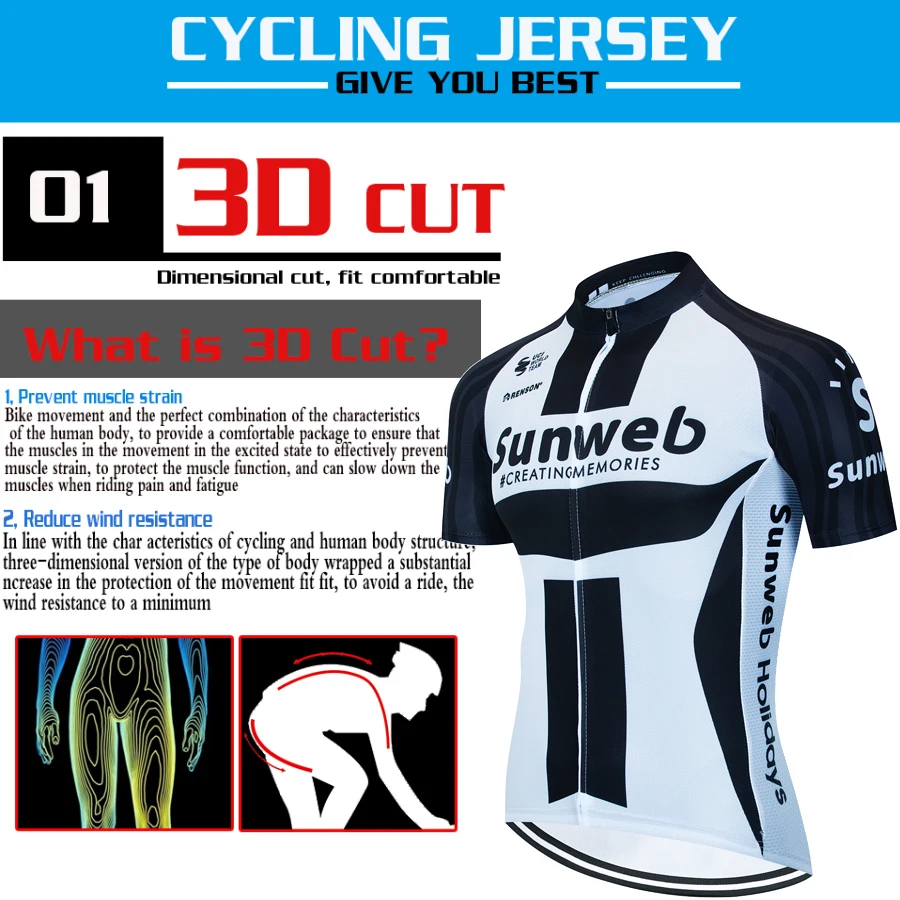 Sunweb 7 Hour Ride Pad Maillot Cycling Road Man Mens Cycling Clothes for Men Mtb Sports Clothing Team Jersey Sets Long Padding