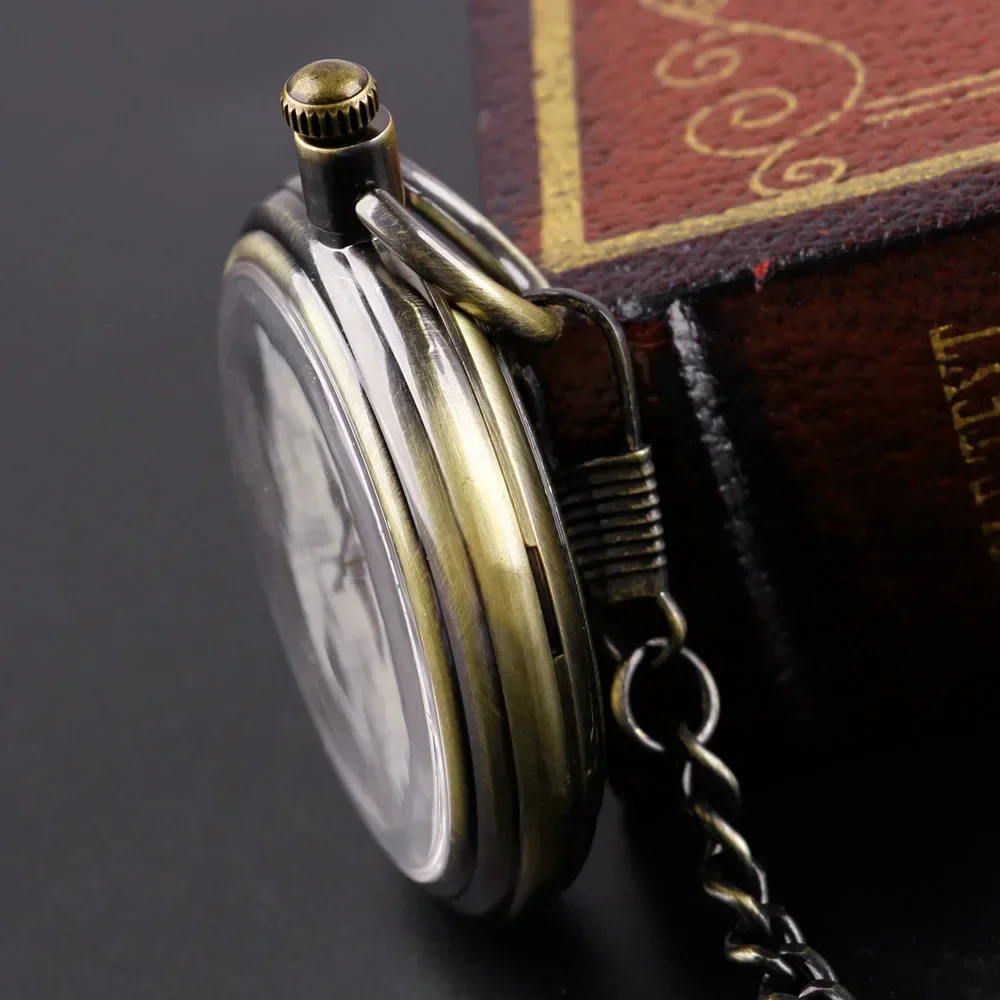 Montre de Poche Mécanique à Remontage Manuel pour Homme et Femme, Chiffres Romains Rétro, Steampunk Cool, Pendentif de Poche avec Fob, JOR