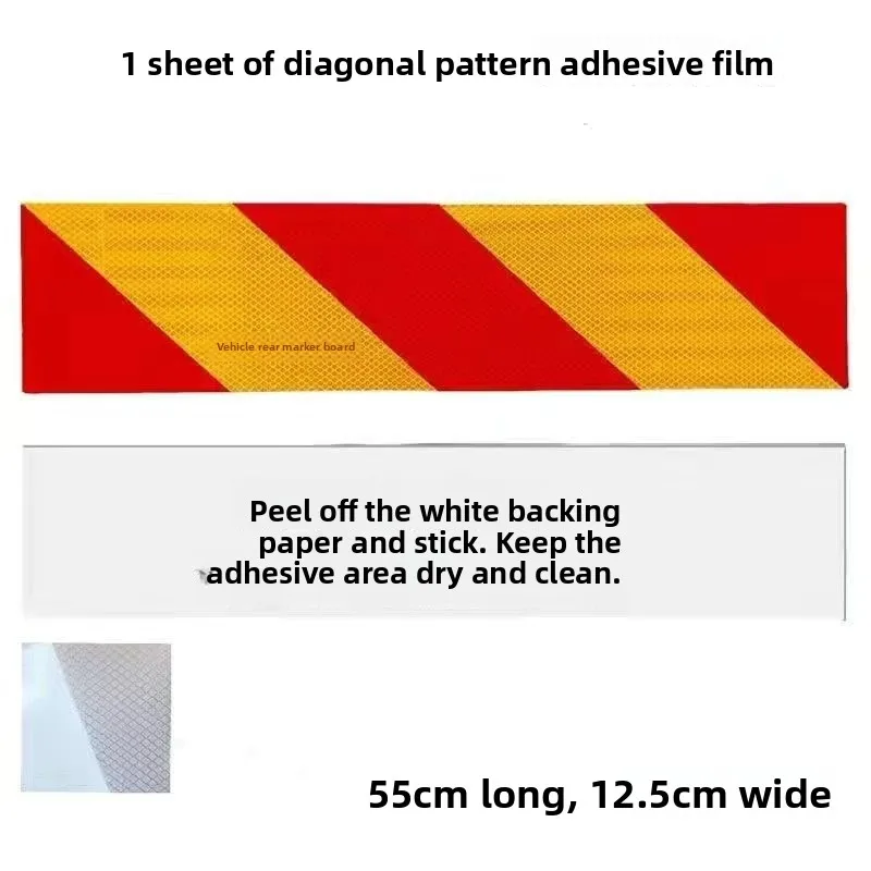 Reflective Aluminum Plate Truck Tail Marking Sticker Diagonal Rectangle Sticker for Large Cargo Truck Special Use view 4