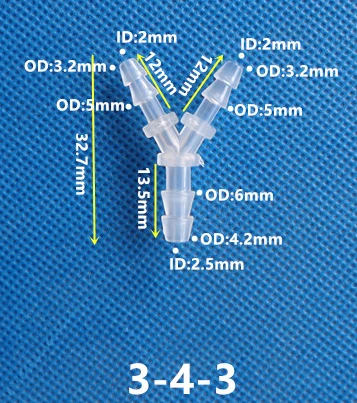 2,4 mm-12 mm Y-förmiger Dreiwege-Wasserteiler aus Kunststoff mit variablem Durchmesser, Baota-Dreiwege-Schlauchverbinder aus Silikonkautschuk – Detail 6