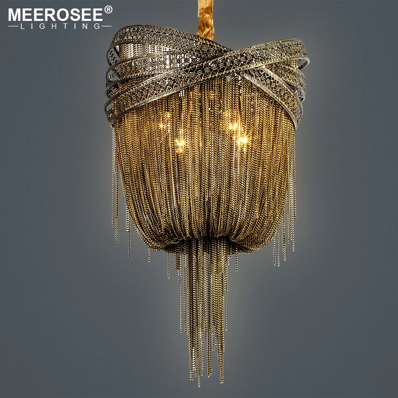 

Bronze Modern Aluminum Chandelier Light Italian Tassel Design Chain Lustres Lamp Hanging Lighting for Living room Foyer MD86209