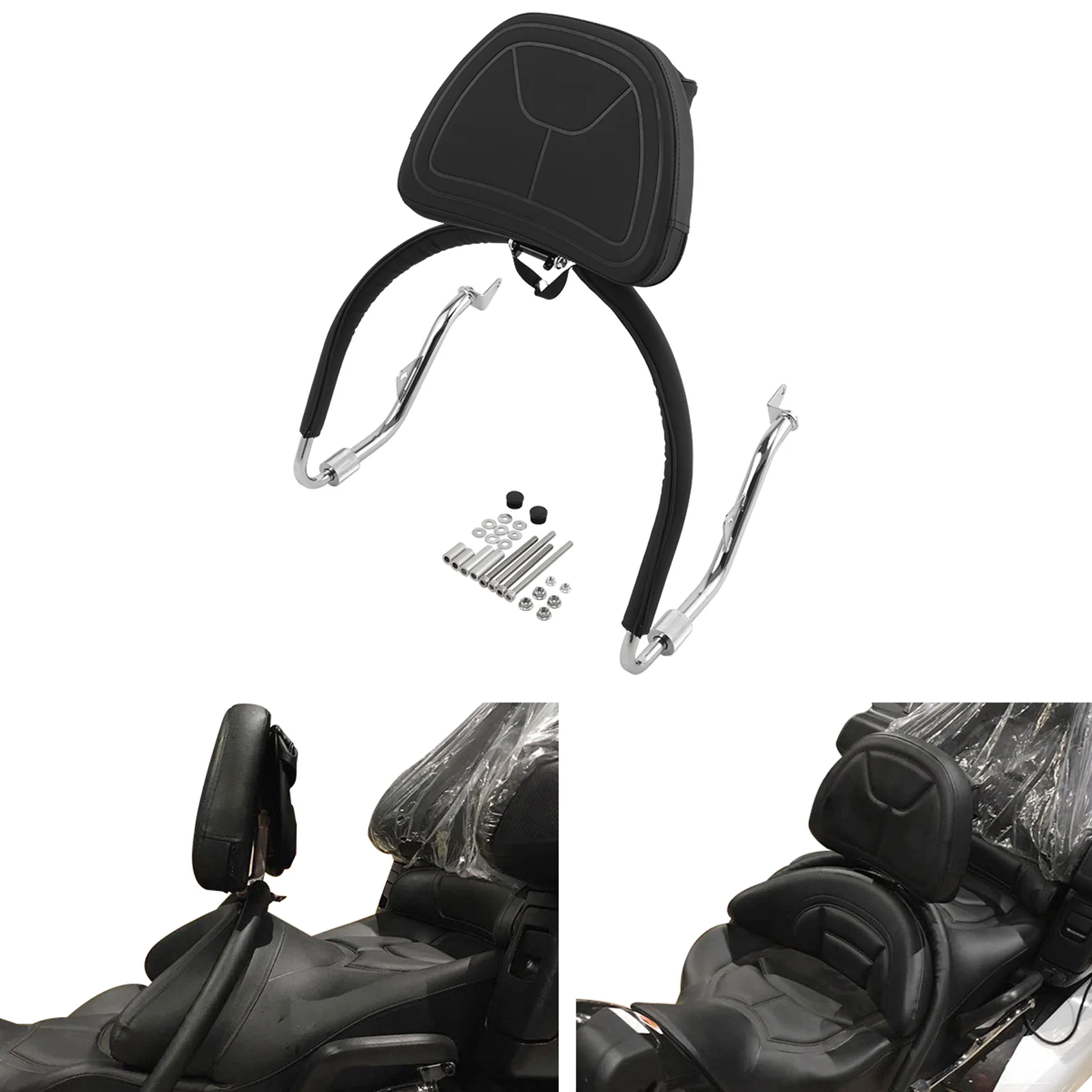 Motorcycle Riders Sissy Bar Backrest Set For Honda Goldwing GL1800 2001-2016 08 09 10