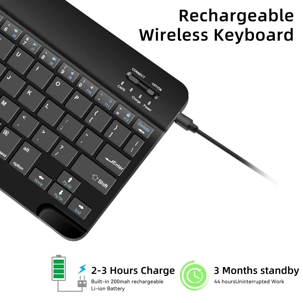 ماوس لوحة مفاتيح بلوتوث لجهاز iPad Mac Android Phone Tablet Slim Office Mini Wireless Keyboard لأجهزة الكمبيوتر المحمول Android IOS Windows