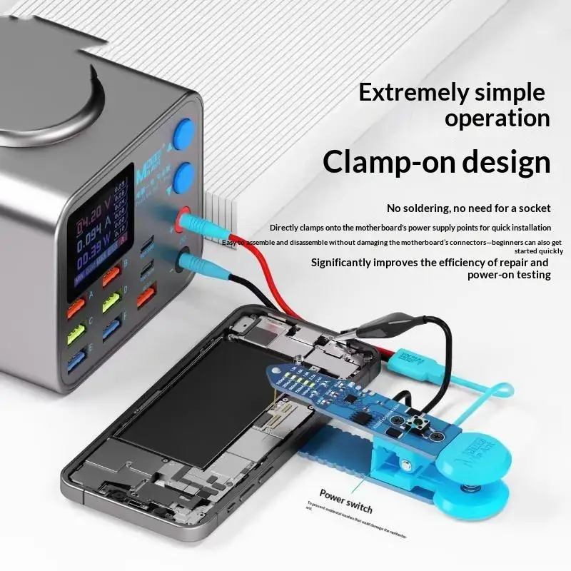 KJ-08 Universal Power Clip No Solder One Click Power On For Mobile Phone Motherboard PCB Startup Test Repair Tool Supply