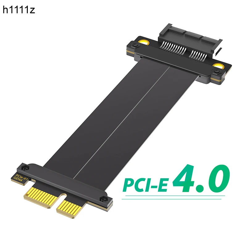 금도금 커넥터가 있는 PCIe 4.0 X1 to X1 익스텐션 케이블, 고속 PCI 익스프레스 4.0 라이저 카드 익스텐션 리본 케이블, GPU용