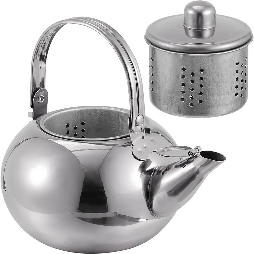 

Stainless Steel Kettle Stovetop Tea with Infuser Small Portable Daily Pot Wear-resistant Metal Travel Kitchen