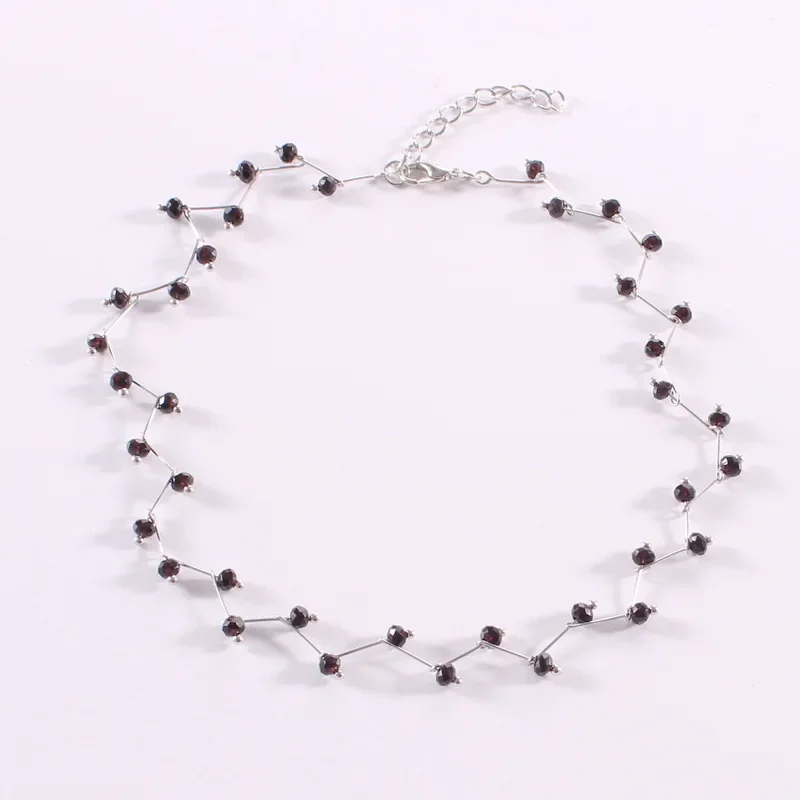 Crystal Necklace Simple and Versatile Black Crystal Short Style Clavicle Chain Women