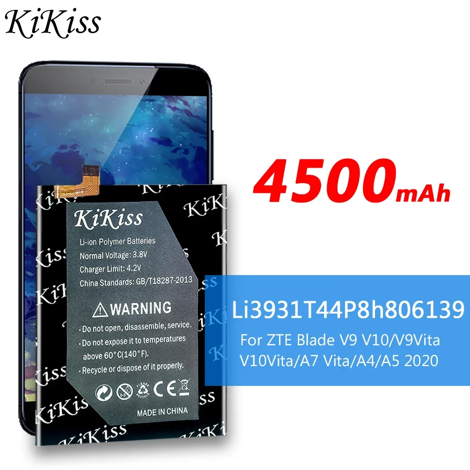 Batteria KiKiss 4400mAh ad alta capacità per lama ZTE V9 V10 /V9Vita V10Vita/A7 Vita/A4/A5 2020/A7 2019