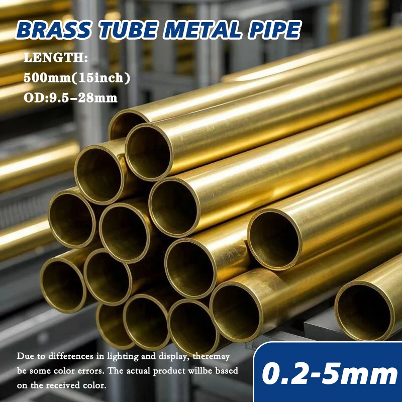 1Pcs Brass Tube OD 9.5/10/11/12/13/14/15/16/17-28mm Length 500mm 0.5mm-5mm Round Pipe Tubing Brass Rod Modelmaking Cutting Tool