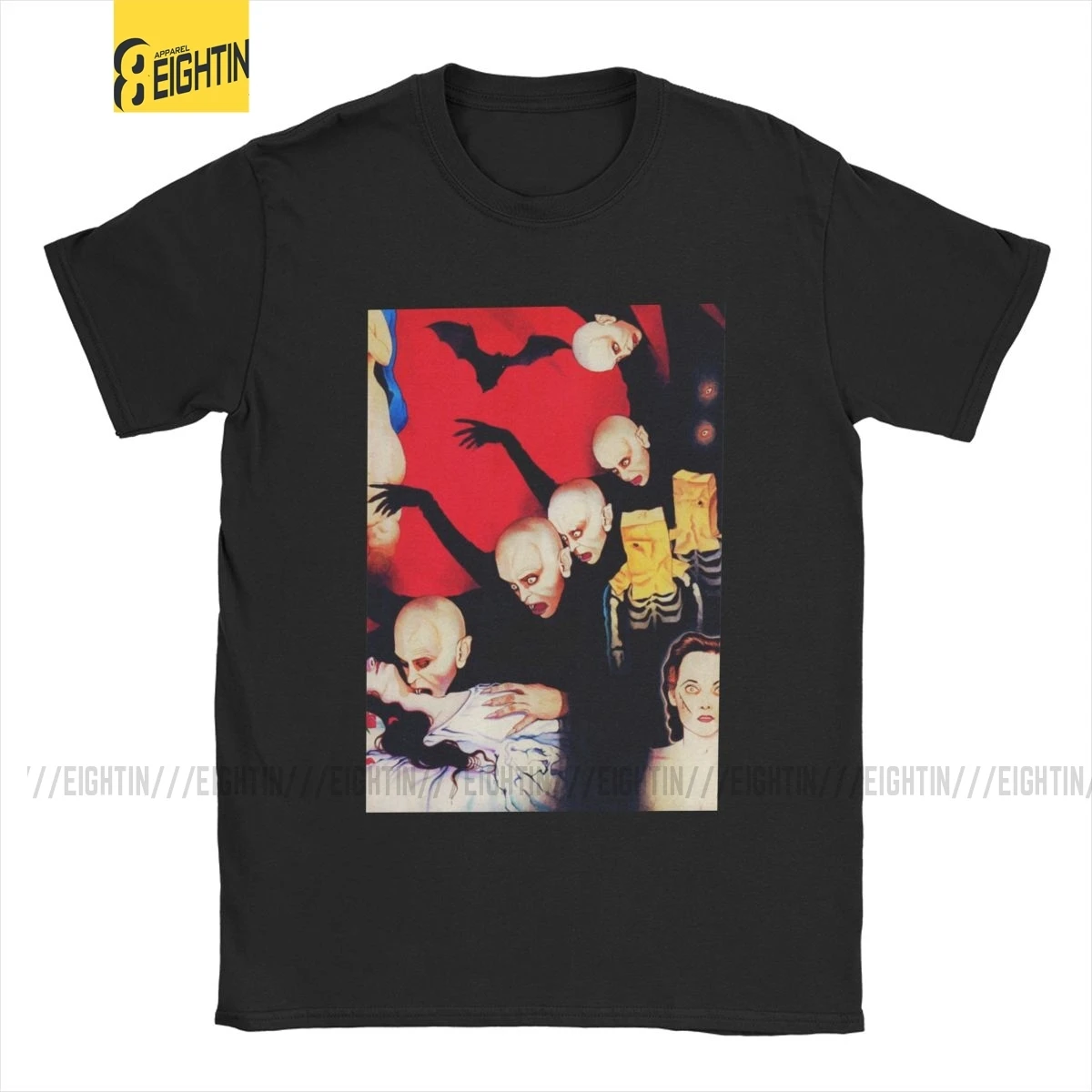 Suehiro Maruo Tops Nosferatu T-Shirt Men Cotton T Shirt Horror Japan Manga Otaku Creepy Halloween Short Sleeve Tee Shirt 6XL