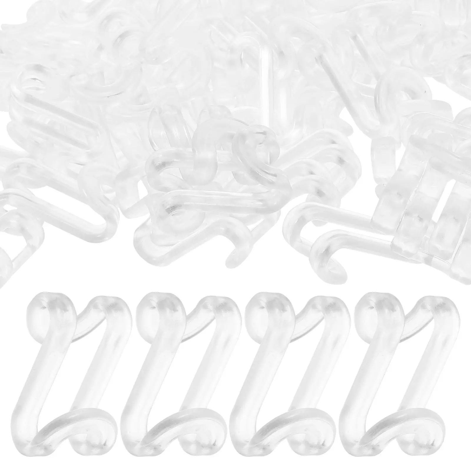 

60Pcs Clothes Hanger Connector Hooks Transparent Space Saving Closet Organizer Closet Hanging Hooks for Wardrobe