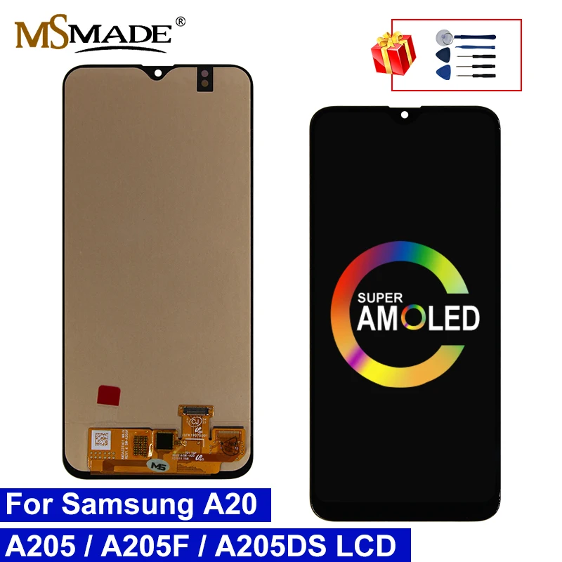 Выбор AMOLED для Samsung Galaxy A20 LCD дисплей A205 SM-A205F экран дигитайзер Замена для A205 SM-A205F части дисплея