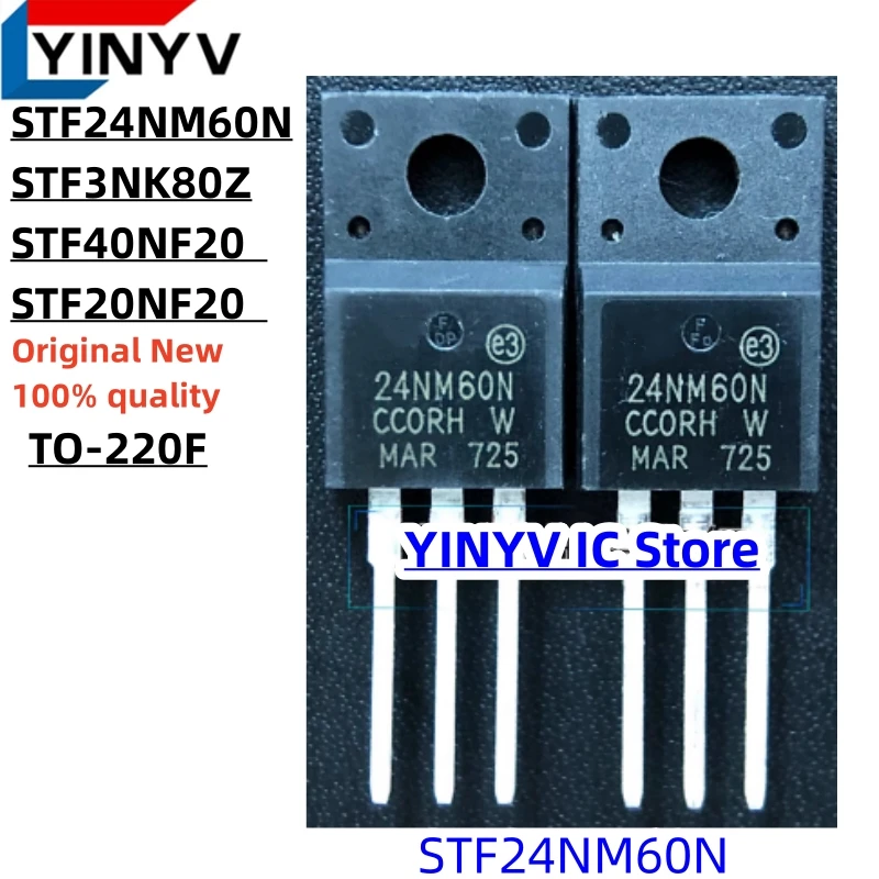 20Pcs STF40NF20 40NF20 F40NF20 STF20NF20 20NF20 F20NF20 STF24NM60N 24NM60N F24NM60N STF3NK80Z 3NK80Z F3NK80Z TO-220F New