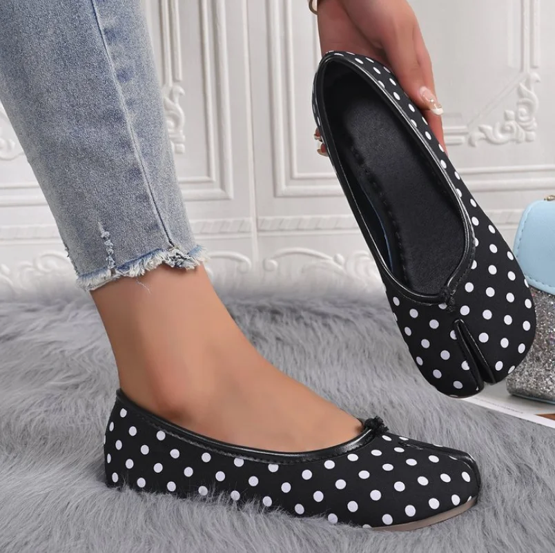 

Весенне-летние женские туфли на плоской подошве, тапочки со свиным носком, туфли для ленивого человека, туфли с копытами лошади, резиновый верх, простые туфли, осенние балетки на плоской подошве