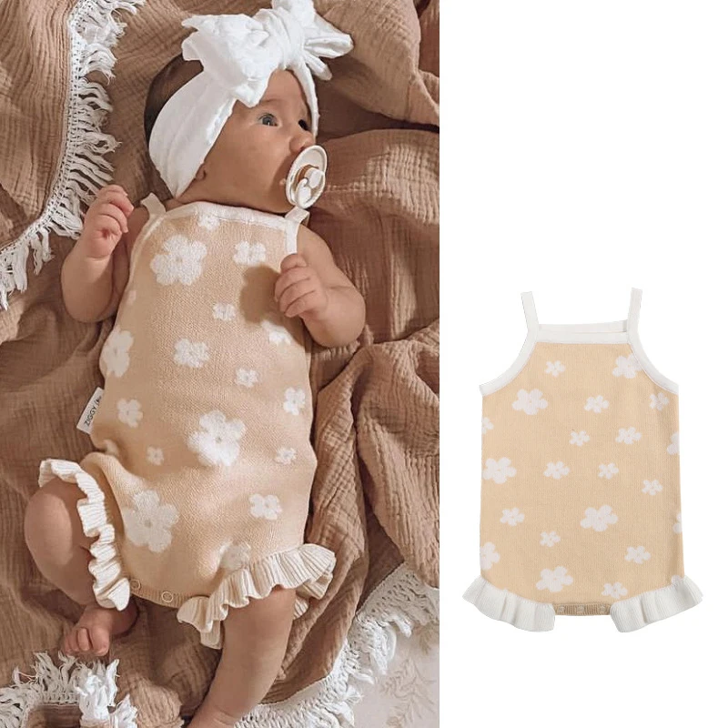 

Весенне-осенние комбинезоны для маленьких девочек, жаккардовые вязаные детские боди для маленьких девочек, комбинезон из чистого хлопка для новорожденных мальчиков, комбинезон