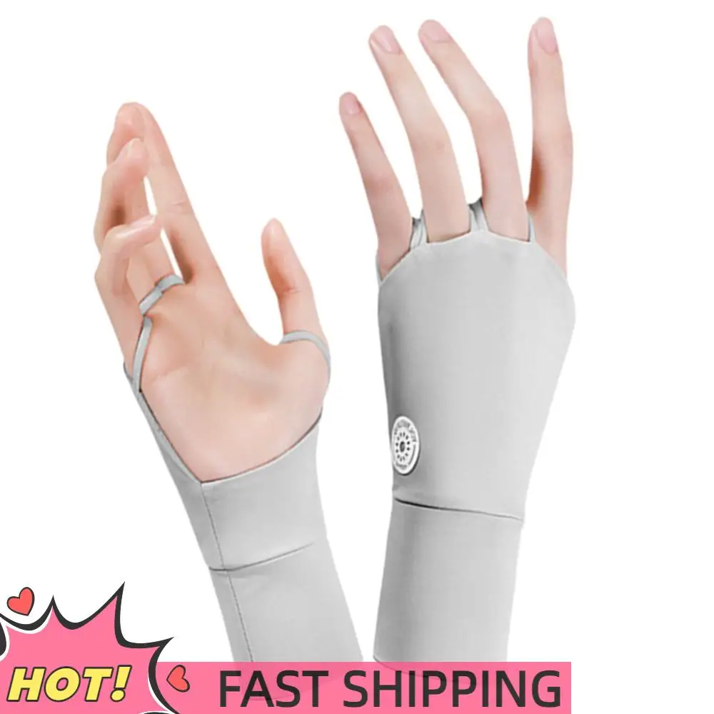 

Женские перчатки с половиной пальца, крутые дышащие солнцезащитные перчатки с УФ-защитой, перчатки для гольфа из ледяного шелка, полые ладони, эластичные для левой и правой руки