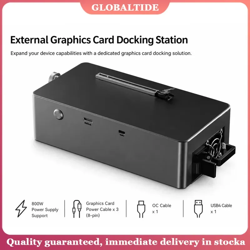 AG02 OCulink USB4 Graphics Card Docking Station 800W Reverse Power Supply Built-in 800W PSU External GPU Enclosure for Laptop