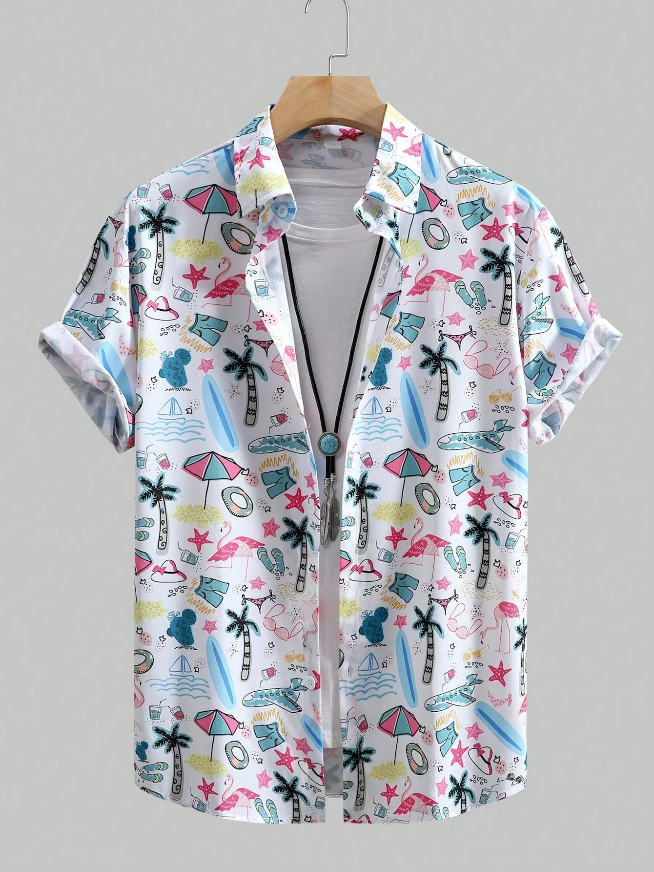 Hawaiian tropical plants pattern 3d Printed  Mens Shirt Summer Casual Printed Short Sleeve Beach holiday Tops Men's Clothing
